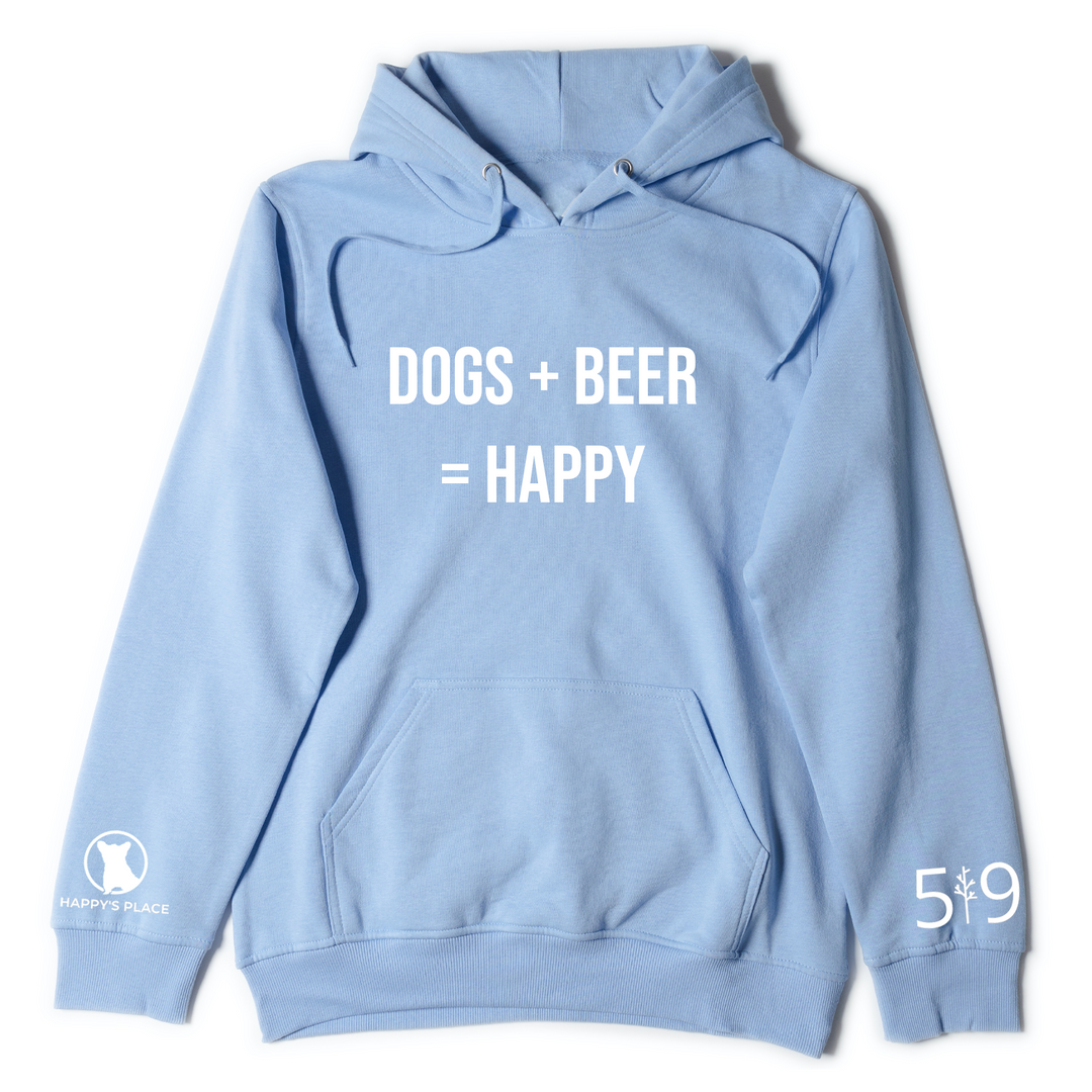 HAPPY'S PLACE DOG + BEER HOODIE (UNISEX)