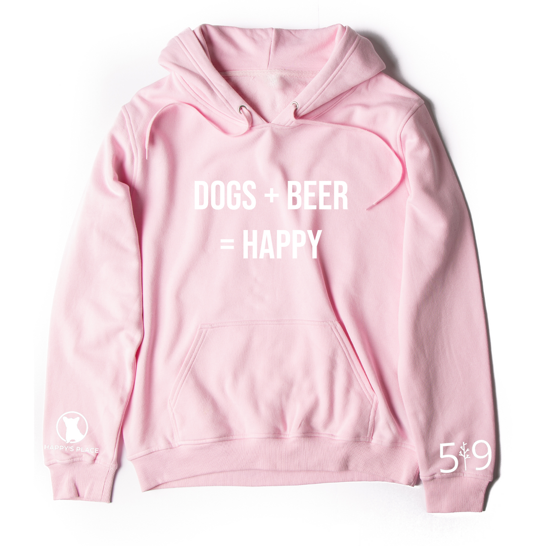 HAPPY'S PLACE DOG + BEER HOODIE (UNISEX)