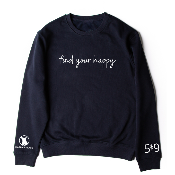 HAPPY'S PLACE FIND YOUR HAPPY DOG CREW (UNISEX)