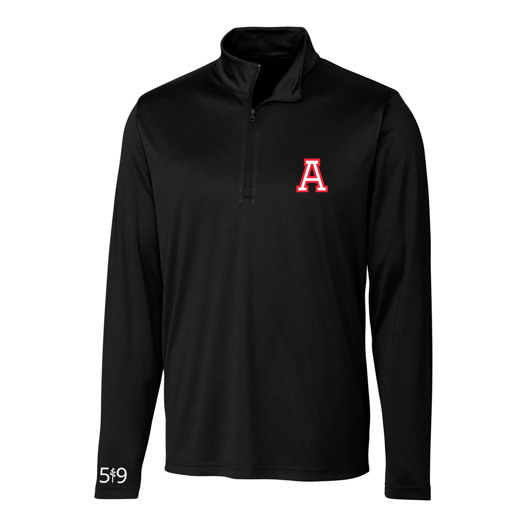 FLAMES EMBROIDERED ATHLETIC 1/4 ZIP (MENS)