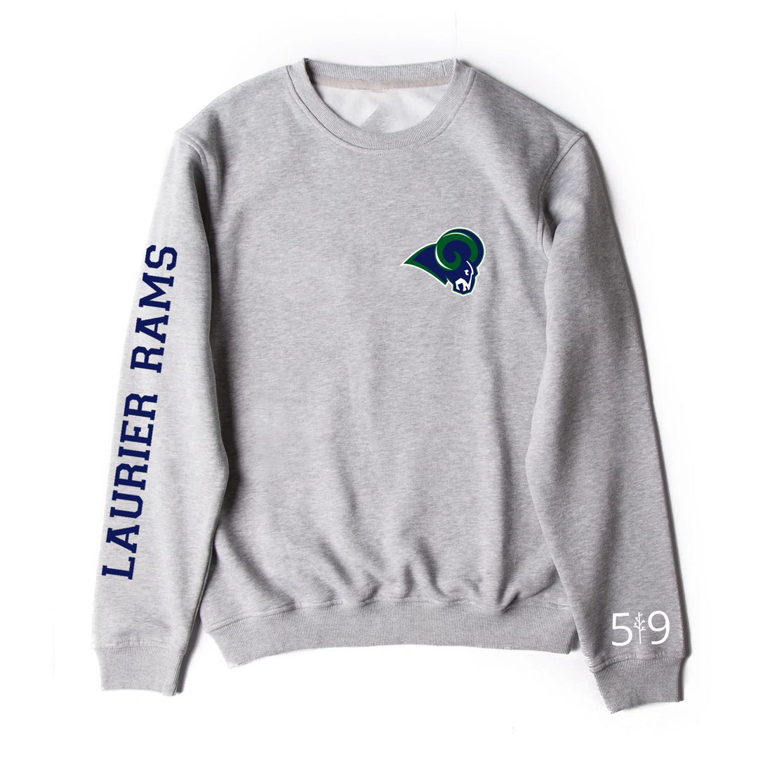 LAURIER RAMS SLEEVE LOGO CREW (UNISEX)