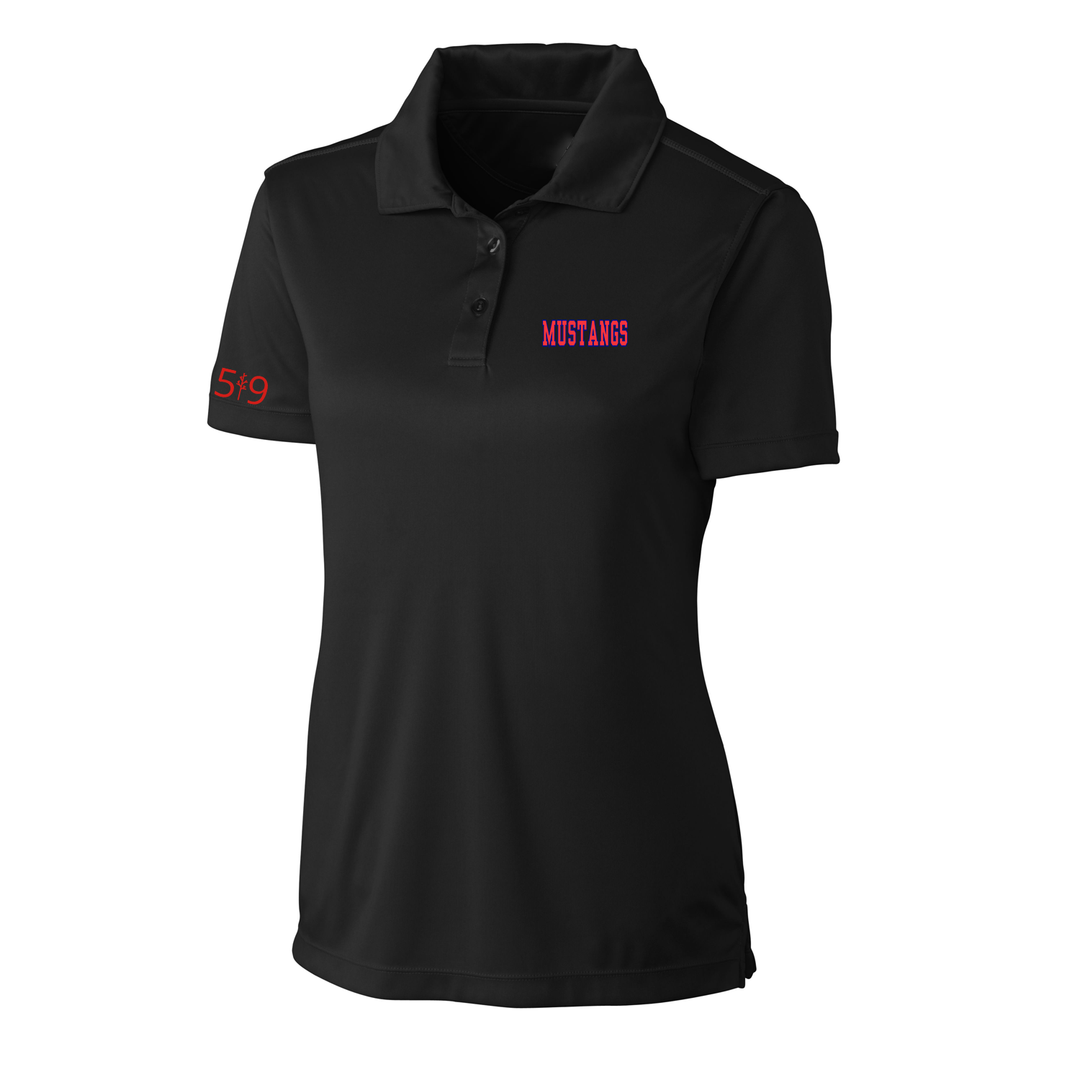 MUSTANGS EMBROIDERED ATHLETIC POLO (WOMENS)