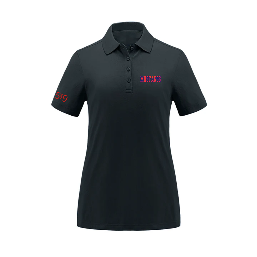 MUSTANGS EMBROIDERED PIQUE POLO (WOMENS)