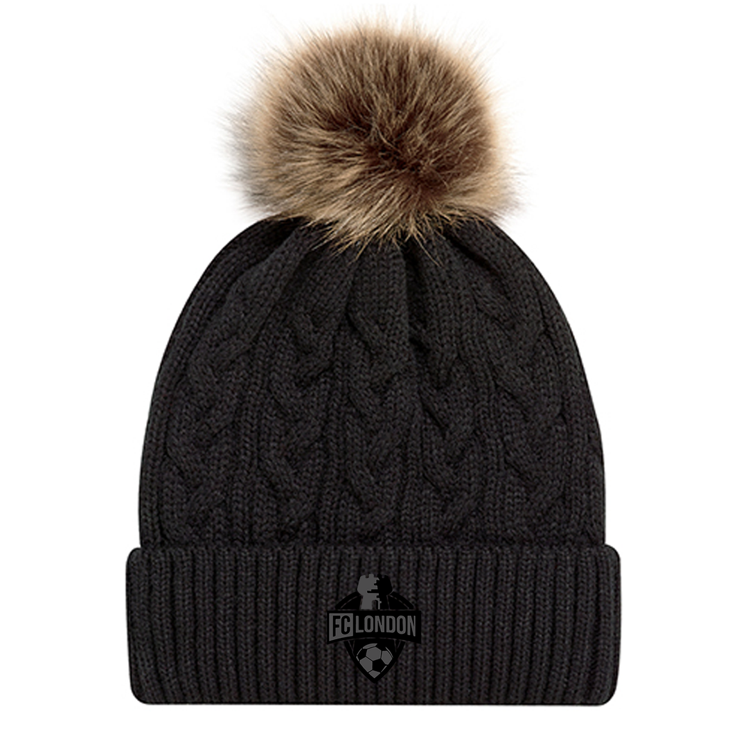 FCL EMBROIDERED BLACKOUT FAUX FUR TOQUE