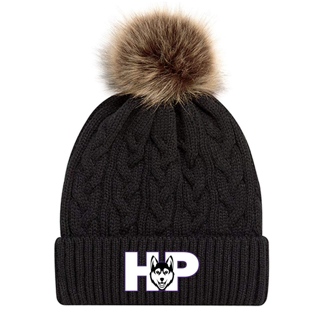 HUSKIES EMBROIDERED FAUX FUR TOQUE