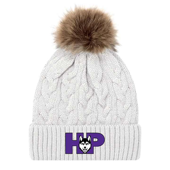 HUSKIES EMBROIDERED FAUX FUR TOQUE