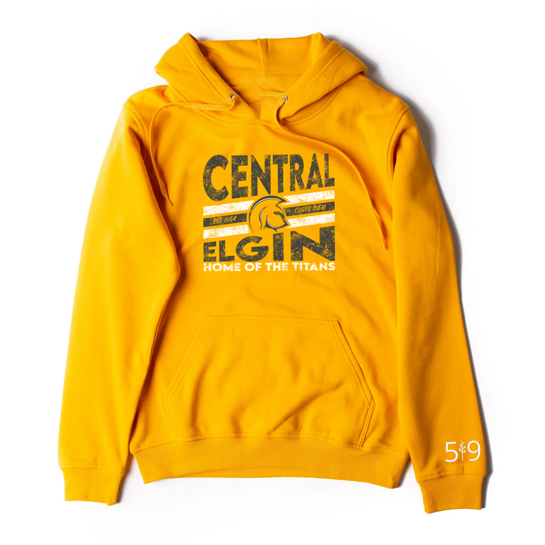 CENTRAL ELGIN DISTRESSED HOODIE (UNISEX)