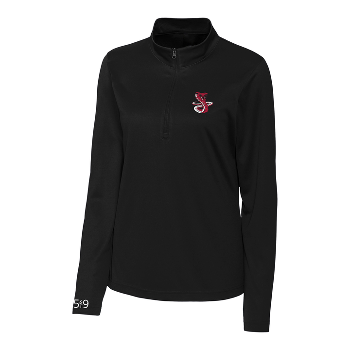 JUNE ROSE EMBROIDERED ATHLETIC 1/4 ZIP (WOMENS)