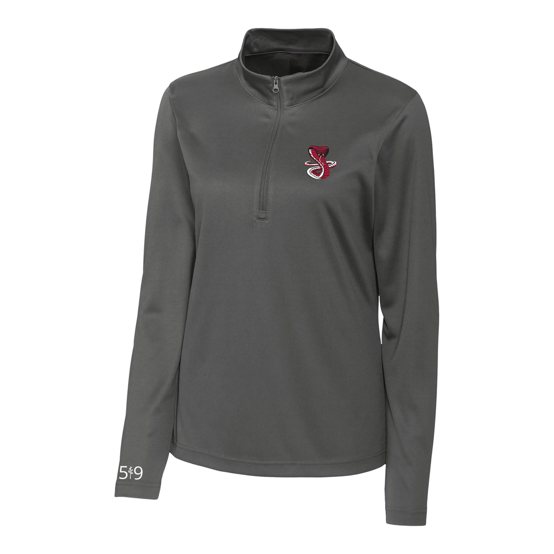 JUNE ROSE EMBROIDERED ATHLETIC 1/4 ZIP (WOMENS)