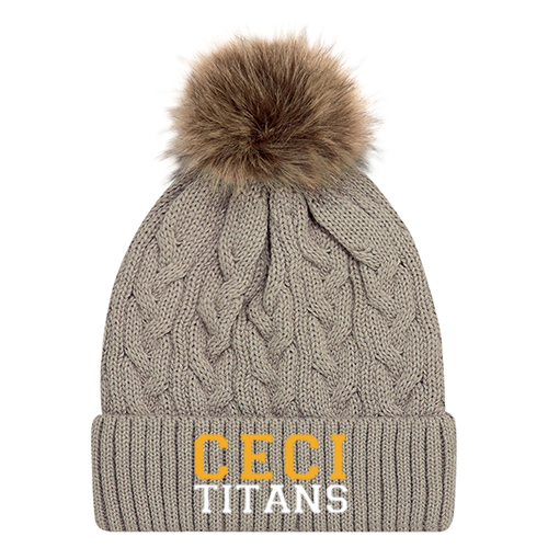 CECI EMBROIDERED FAUX FUR TOQUE