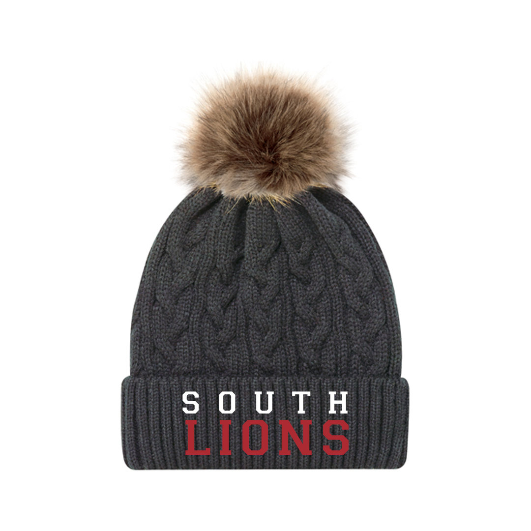 SOUTH LIONS EMBROIDERED FAUX FUR TOQUE