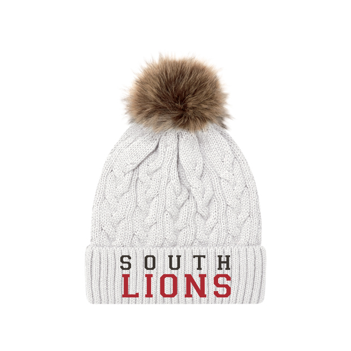 SOUTH LIONS EMBROIDERED FAUX FUR TOQUE