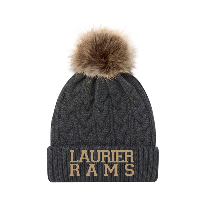 LAURIER RAMS EMBROIDERED FAUX FUR TOQUE