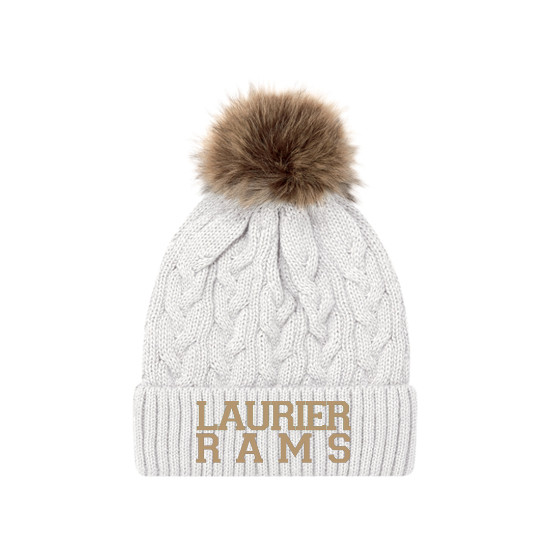 LAURIER RAMS EMBROIDERED FAUX FUR TOQUE