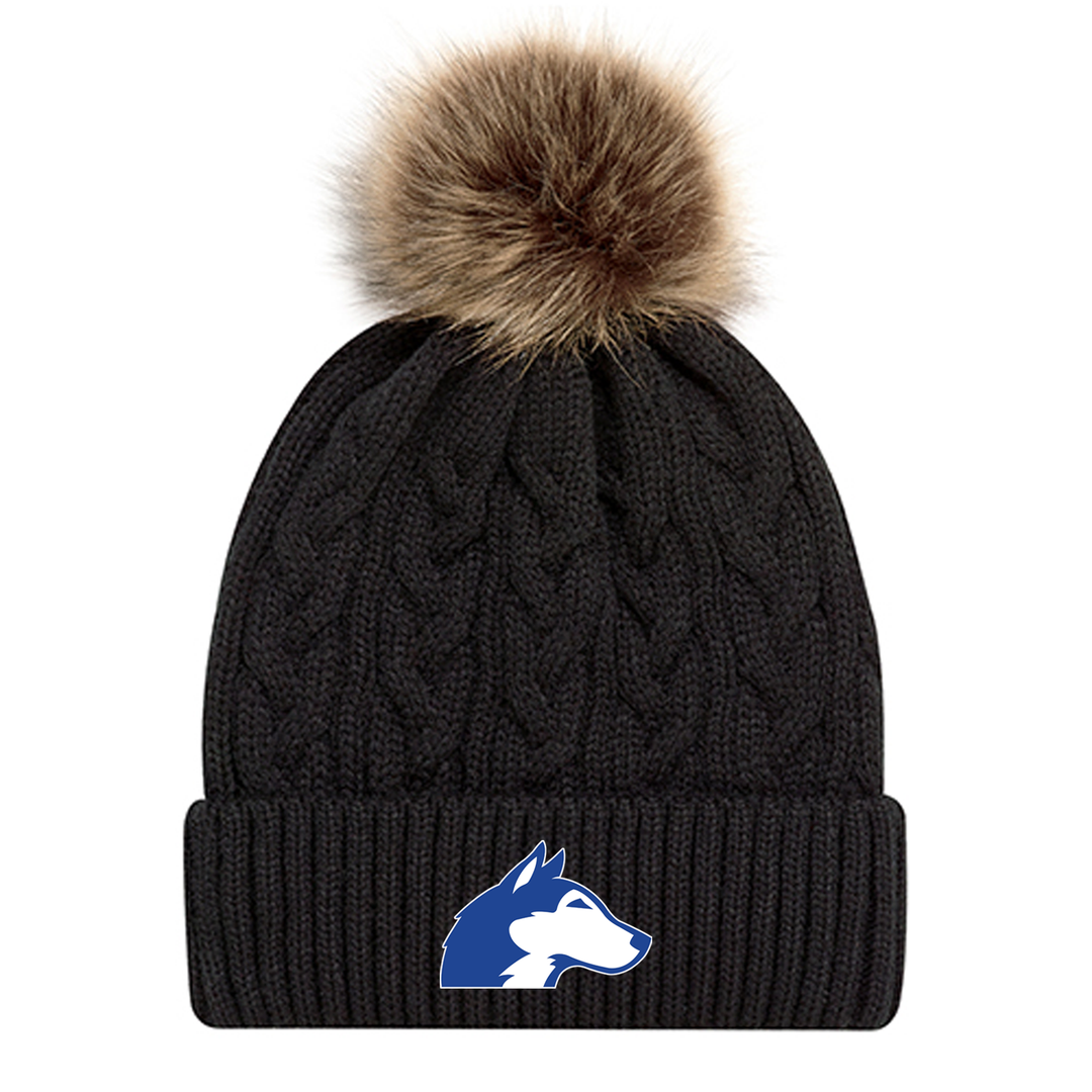 HUSKIES EMBROIDERED FAUX FUR TOQUE