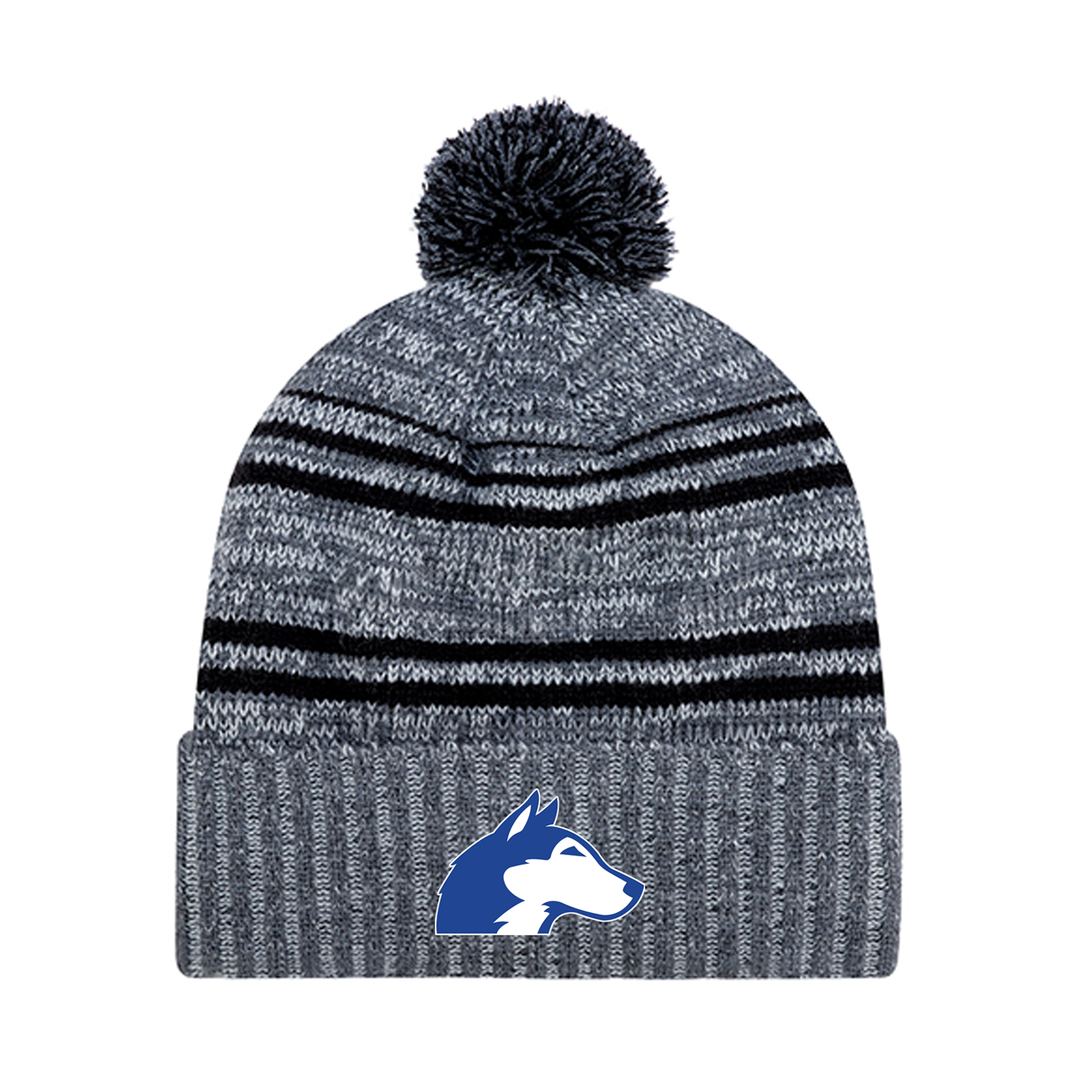 HUSKIES EMBROIDERED POM-POM TOQUE