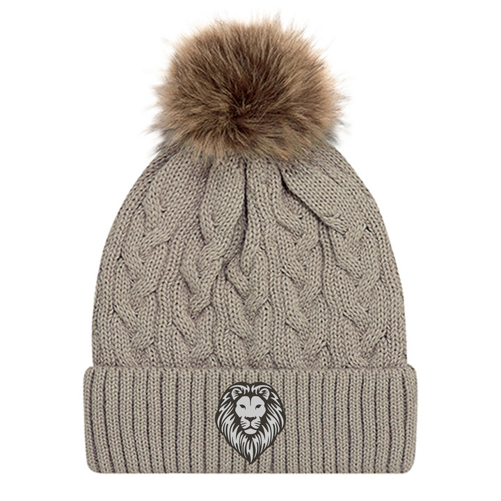 LIONS EMBROIDERED FAUX FUR TOQUE