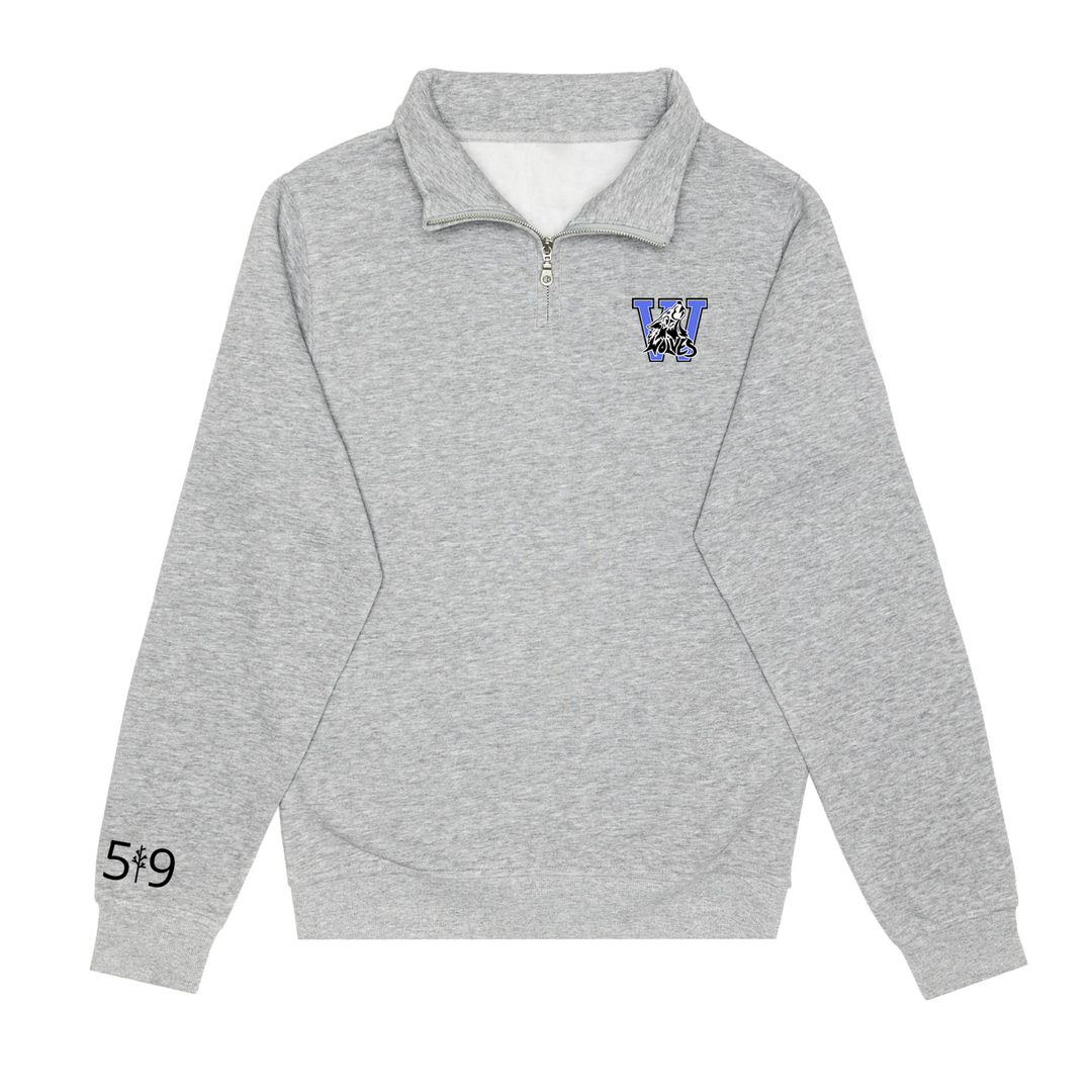 WOLVES EMBROIDERED 1/4 ZIP (UNISEX)