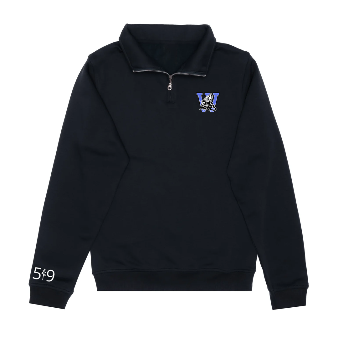 WOLVES EMBROIDERED 1/4 ZIP (UNISEX)