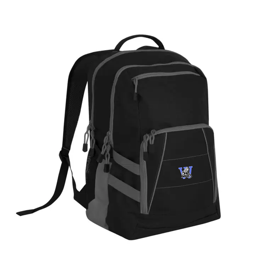 WILBERFORCE EMBROIDERED VARSITY BACKPACK